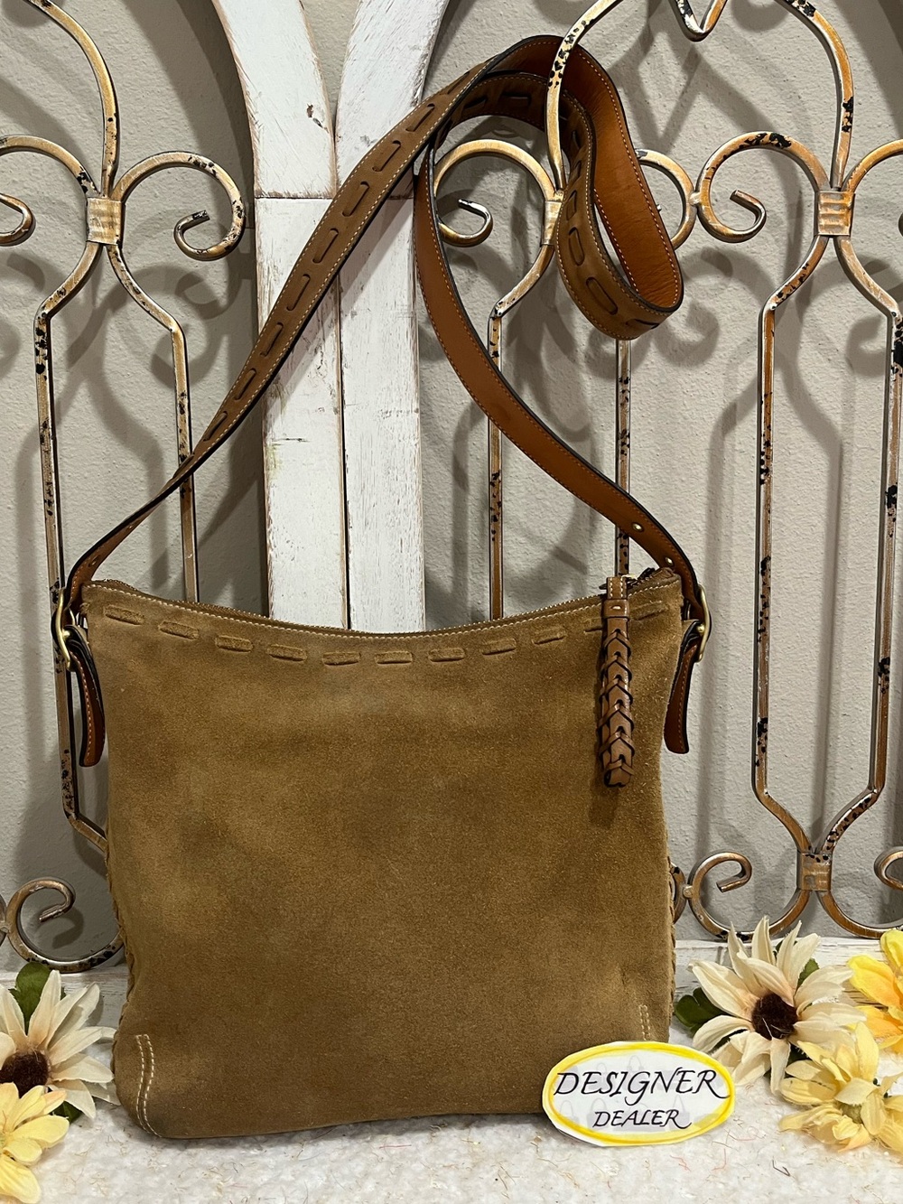COACH Vintage Suede Whipstitch Shoulder Bag 9112